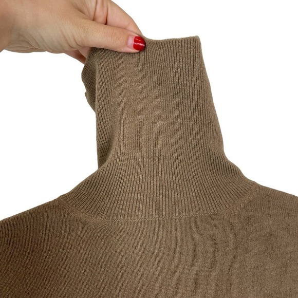 Ralph Lauren Purple Label Cashmere Turtleneck Pullover Sweater Brown Size M - Picture 2 of 9